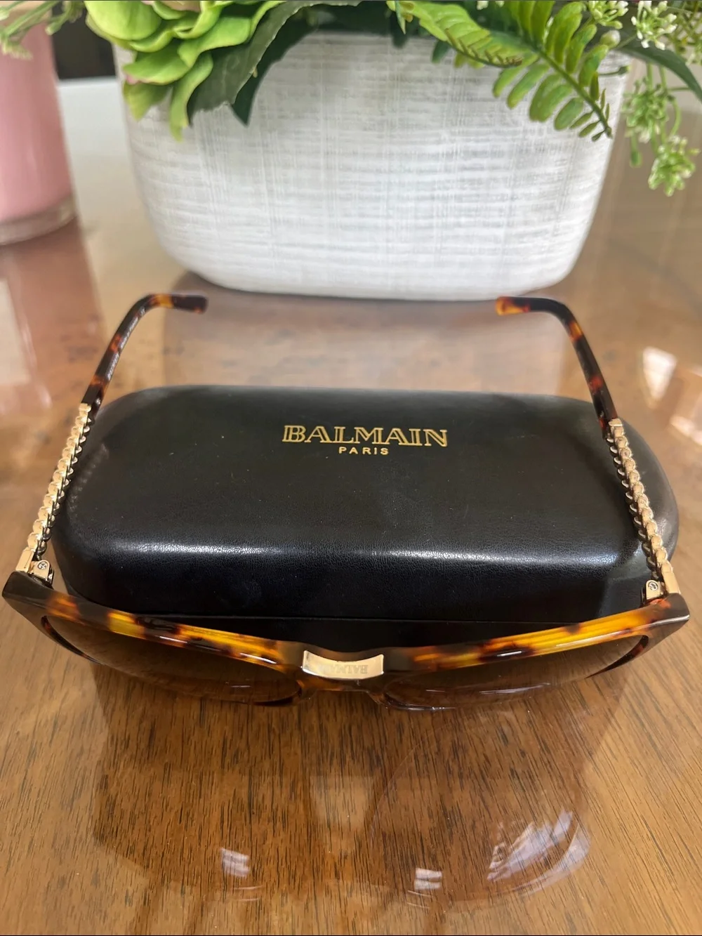 Balmain Women's Tortoiseshell Frame with gold accents, NWOT